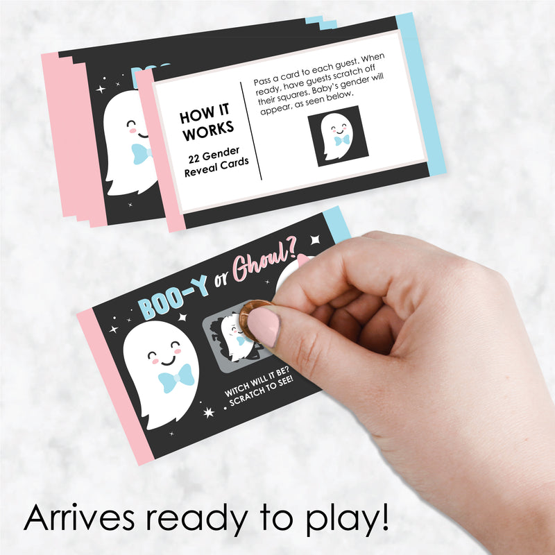 Boy Boo-y or Ghoul - Baby Boy Halloween Gender Reveal Party Scratch Off Cards - Baby Shower Game - 22 Count