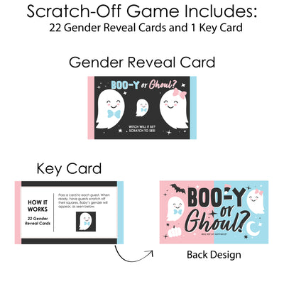 Boy Boo-y or Ghoul - Baby Boy Halloween Gender Reveal Party Scratch Off Cards - Baby Shower Game - 22 Count
