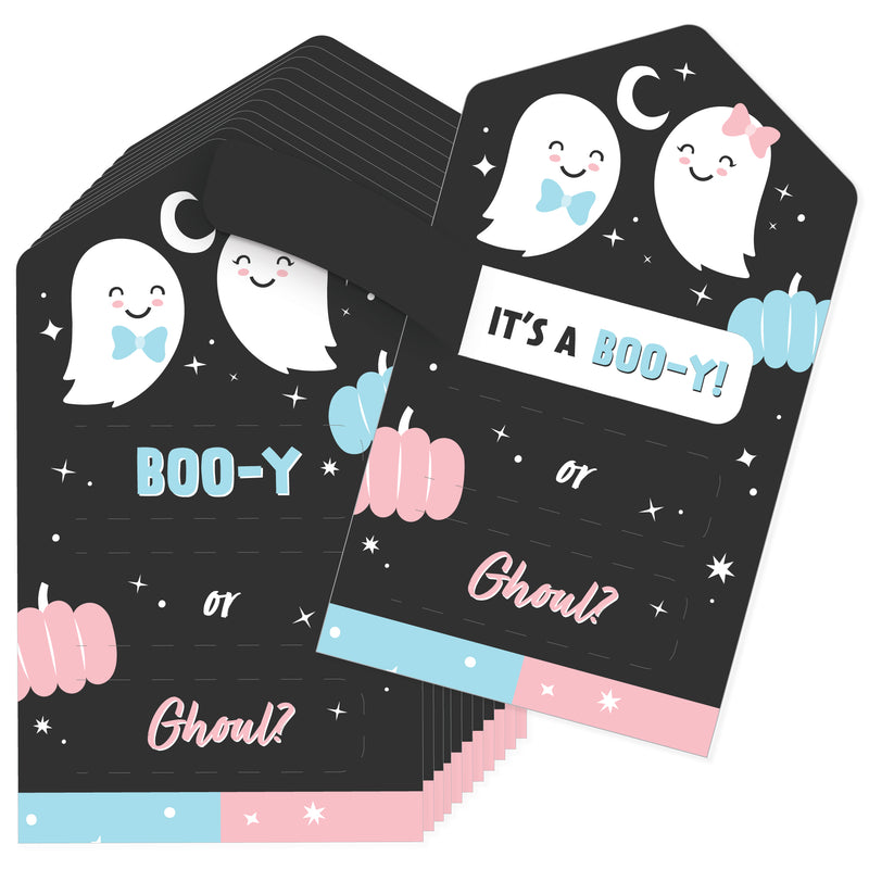 Boy Boo-y or Ghoul - Party Game Pickle Cards - Halloween Gender Reveal Pull Tabs - Set of 12