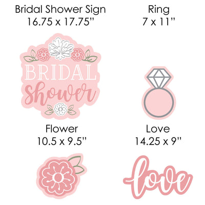 Floral Bridal Shower - Yard Sign and Outdoor Lawn Decorations - Pink Bridal Shower Yard Signs - Set of 8