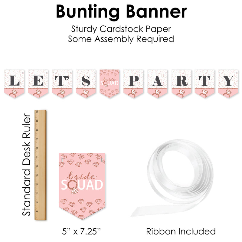 Bride Squad - Rose Gold Bridal Shower or Bachelorette Party Supplies Decoration Kit - Decor Galore Party Pack - 51 Pieces