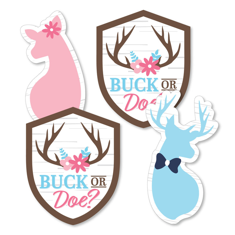 Buck or Doe - Badge, Buck, and Doe Decorations DIY Hunting Gender Reveal Party Essentials - Set of 20