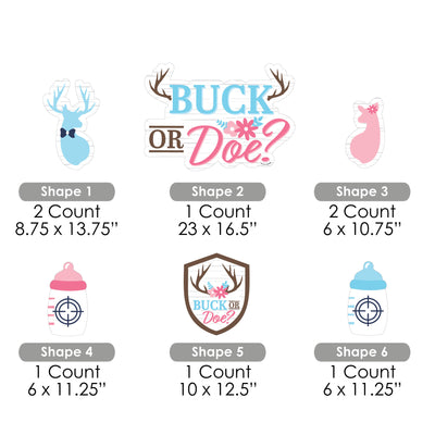 Buck or Doe - Yard Sign and Outdoor Lawn Decorations - Hunting Gender Reveal Party Yard Signs - Set of 8