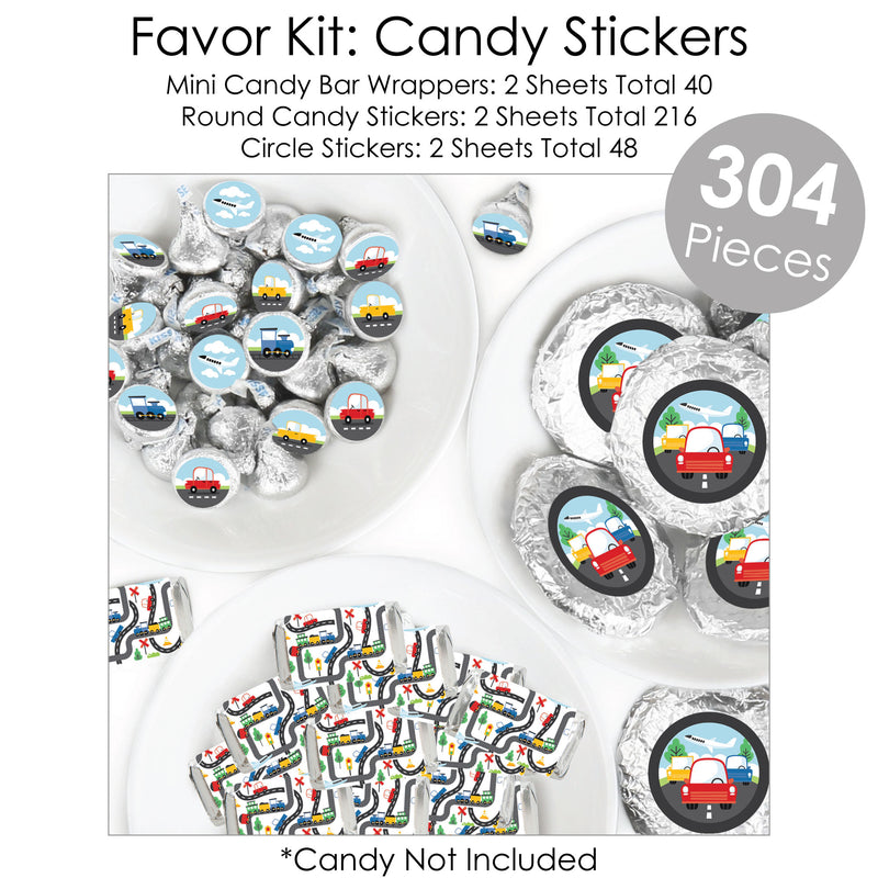 Cars, Trains, and Airplanes - Transportation Birthday Party Supplies - Banner Decoration Kit - Fundle Bundle