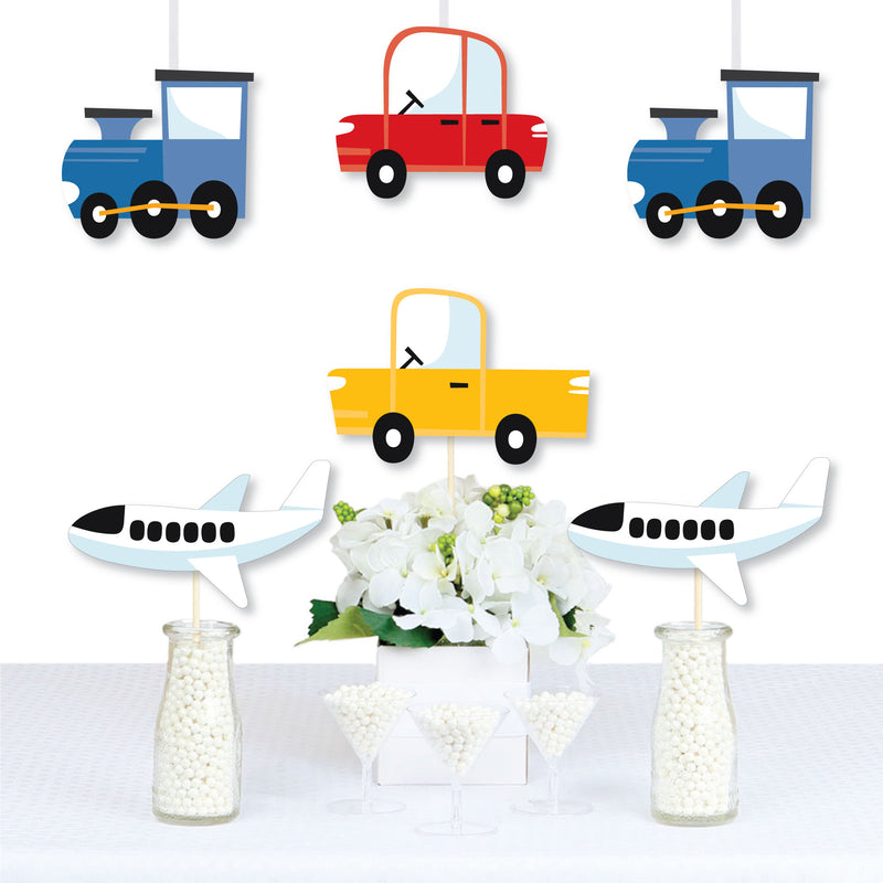 Cars, Trains, and Airplanes - Decorations DIY Transportation Birthday Party Essentials - Set of 20