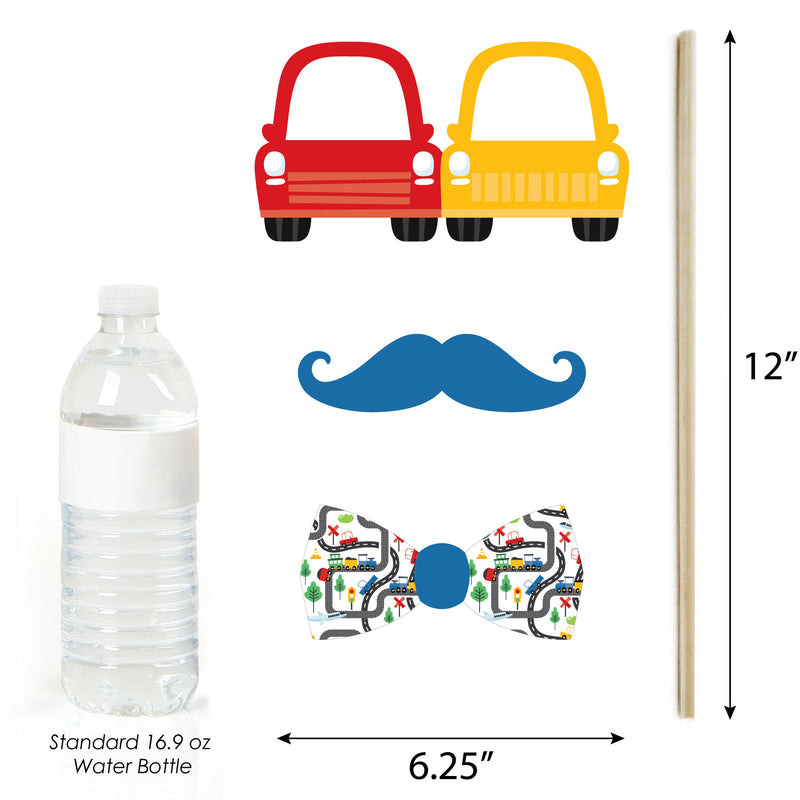 Cars, Trains, and Airplanes - Transportation Birthday Party Photo Booth Props Kit - 20 Count