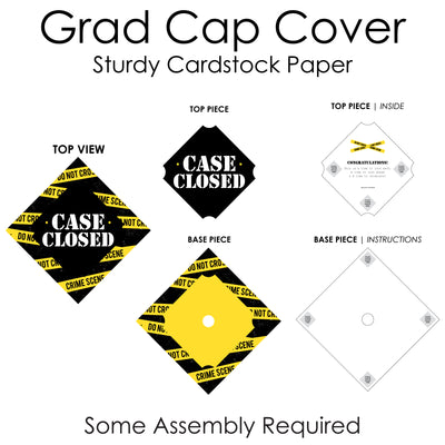 Case Closed - Criminal Justice Graduation Cap Decorations Kit - Grad Cap Cover