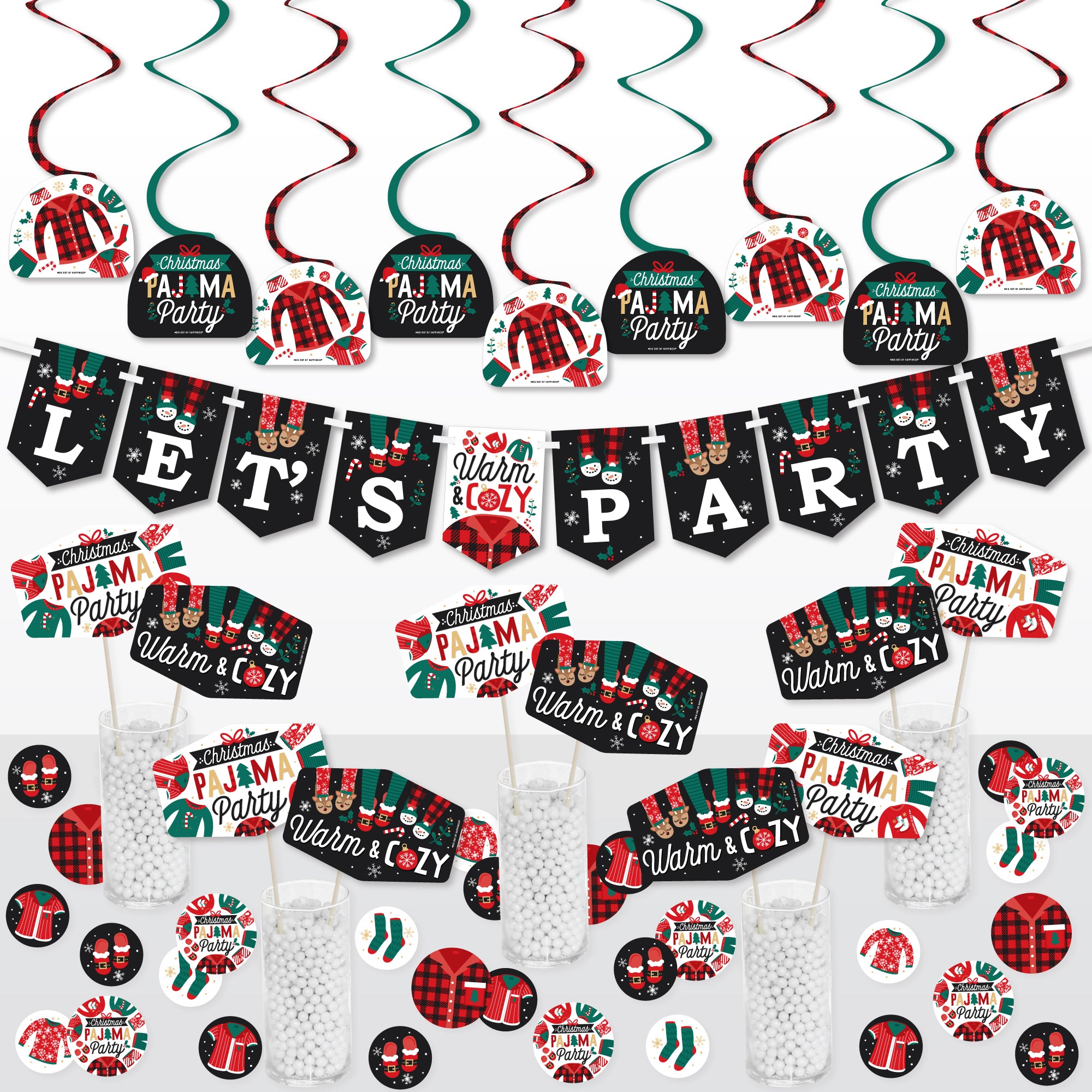 Christmas Pajamas Party Santa Arch Backdrop Kit