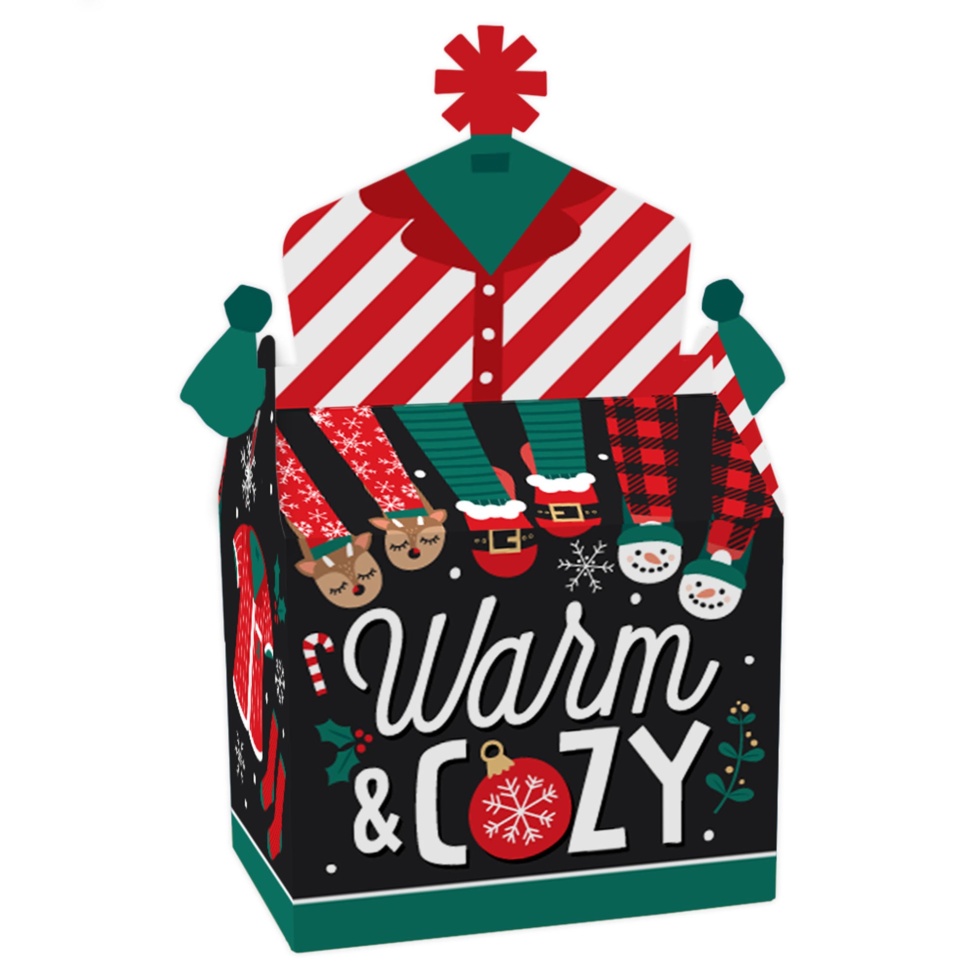 Christmas Pajamas Treat Box Party Favors Holiday Plaid PJ Party