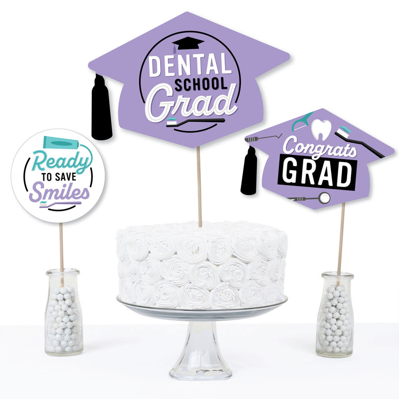 Dental School Grad - Dentistry and Hygienist Graduation Party Centerpiece Sticks - Table Toppers - Set of 15
