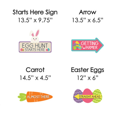Easter Egg Hunt Arrow Yard Signs - Outdoor Easter Bunny Yard Decorations - 10 Piece