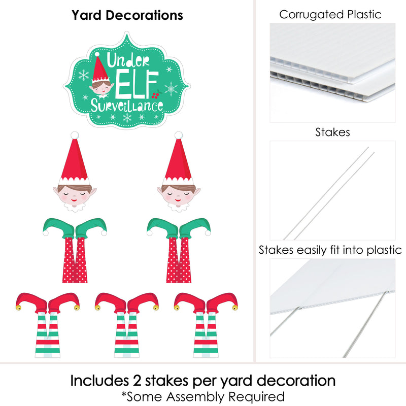 Elf Squad - Yard Sign & Outdoor Lawn Decorations - Kids Elf Christmas and Birthday Party Yard Signs - Set of 8