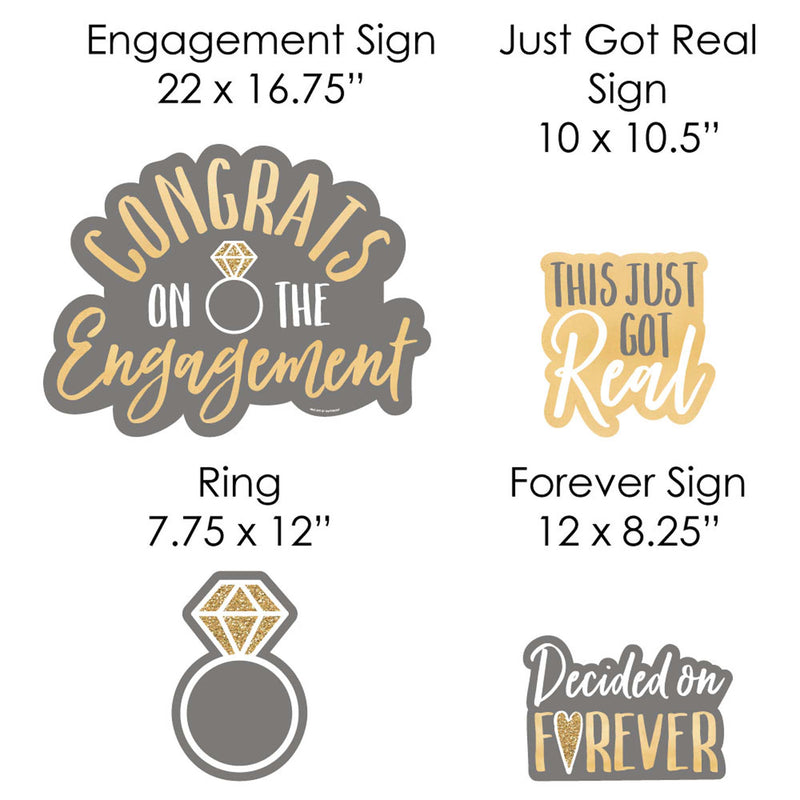 Congrats On The Engagement - Yard Sign and Outdoor Lawn Decorations - Engagement Party Yard Signs - Set of 8