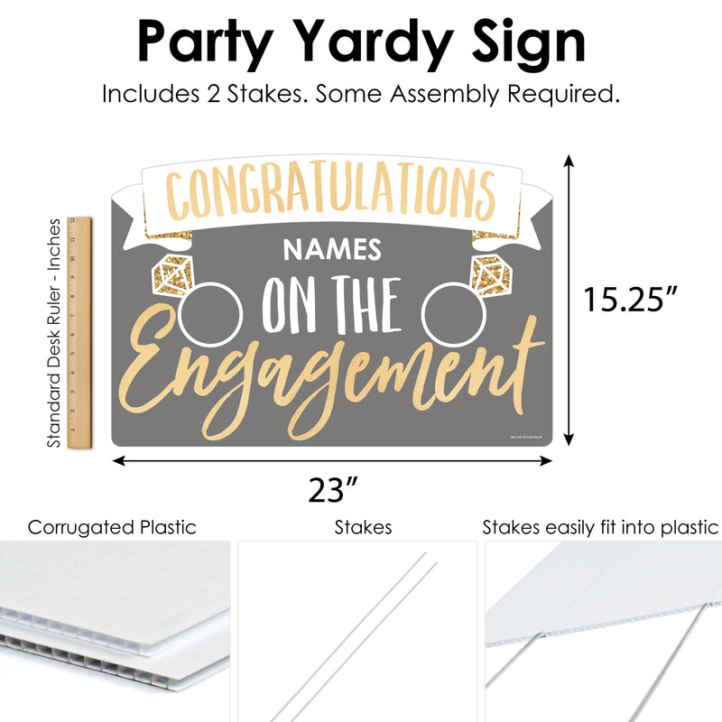 Engagement Announcement - Yard Sign Lawn Decorations - Personalized Congratulations Party Yardy Sign