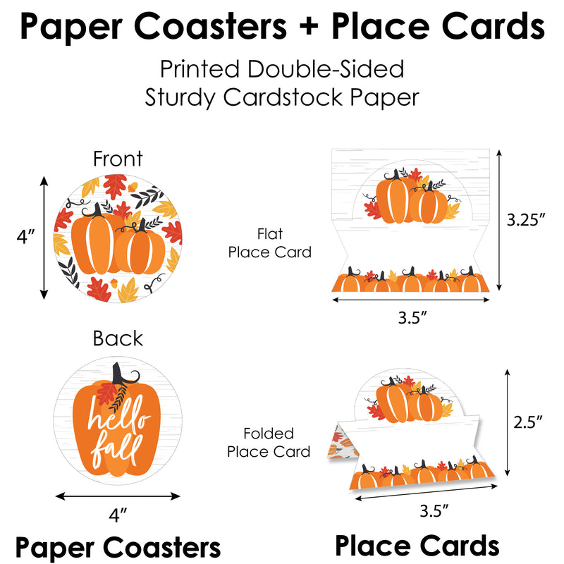 Fall Pumpkin - Halloween or Thanksgiving Party Paper Charger and Table Decorations - Chargerific Kit - Place Setting for 8