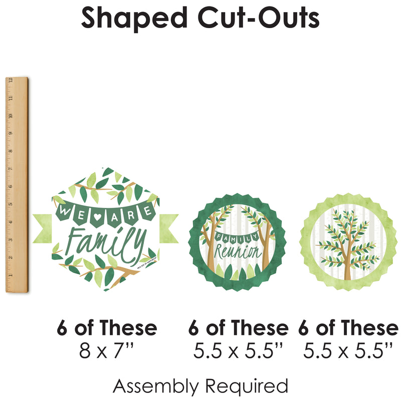 Family Tree Reunion - Hanging Family Gathering Party Tissue Decoration Kit - Paper Fans - Set of 9