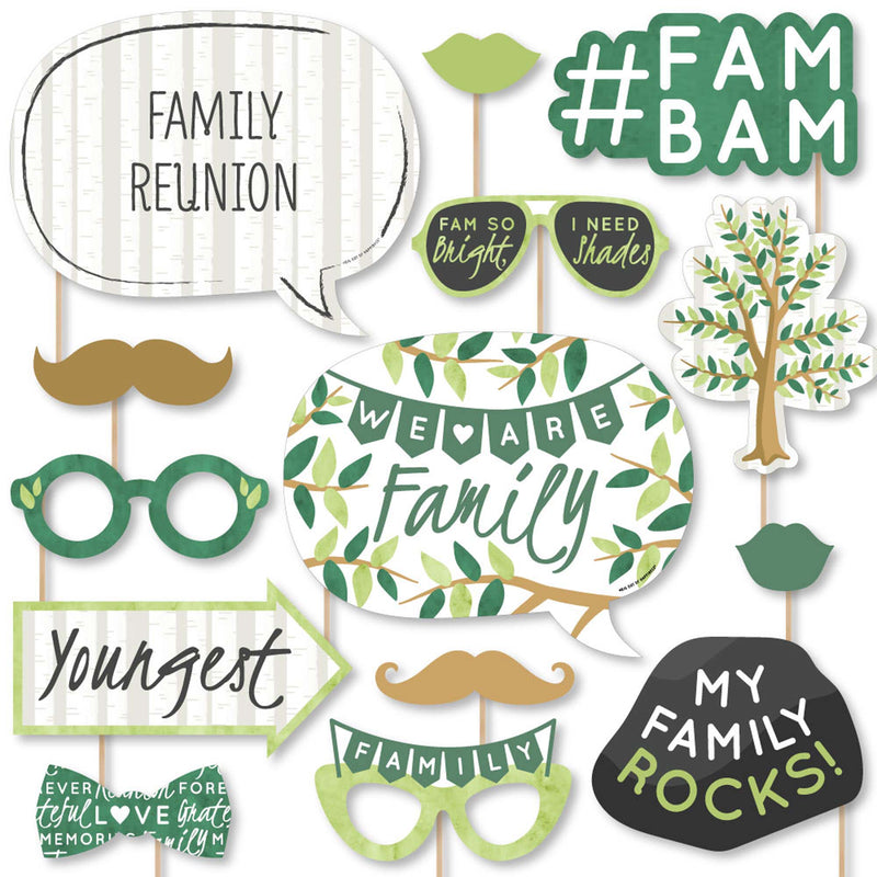 Family Tree Reunion - Family Gathering Party Photo Booth Props Kit - 20 Count