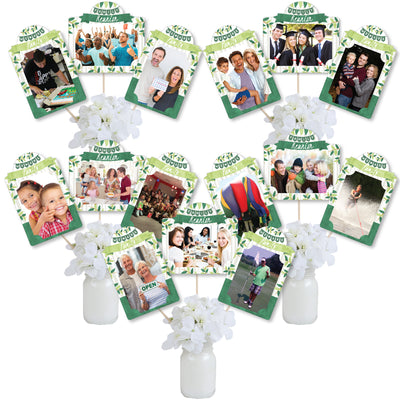 Family Tree Reunion - Family Gathering Party Picture Centerpiece Sticks - Photo Table Toppers - 15 Pieces