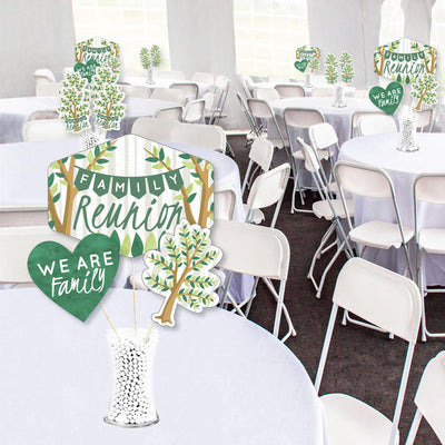 Family Tree Reunion - Family Gathering Party Centerpiece Sticks - Showstopper Table Toppers - 35 Pieces
