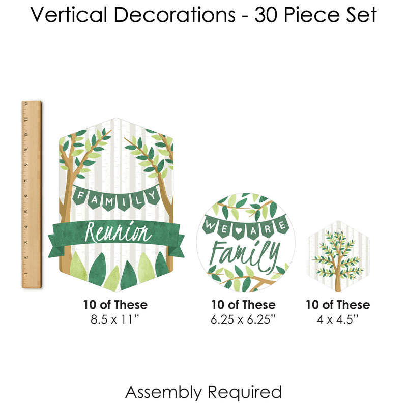 Family Tree Reunion - Family Gathering Party DIY Dangler Backdrop - Hanging Vertical Decorations - 30 Pieces