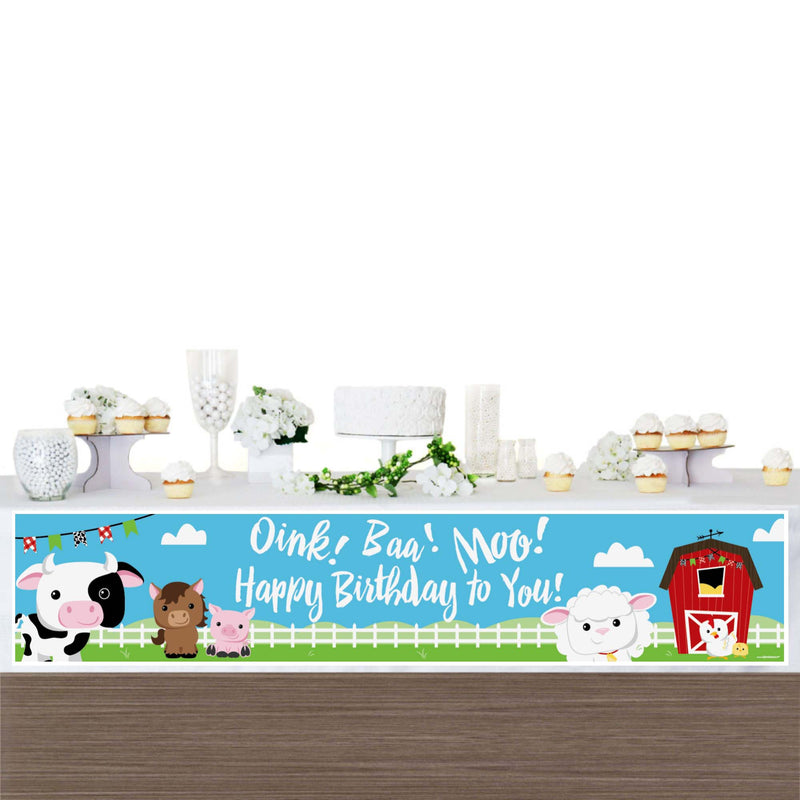 Farm Animals - Happy Birthday Decorations Party Banner