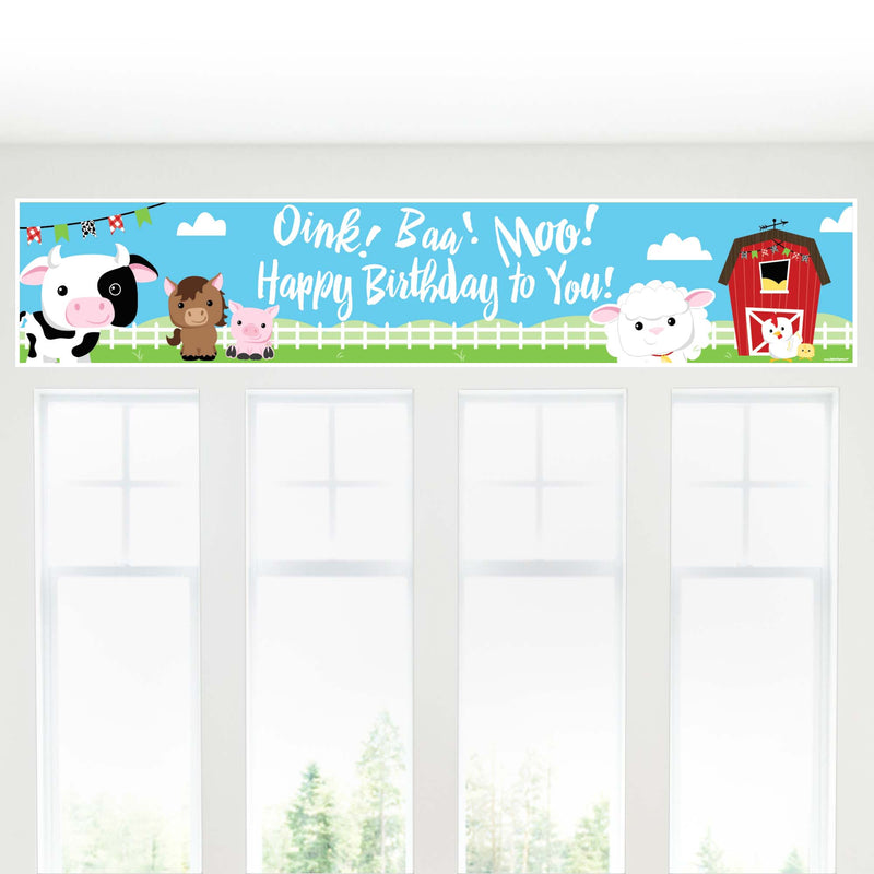 Farm Animals - Happy Birthday Decorations Party Banner