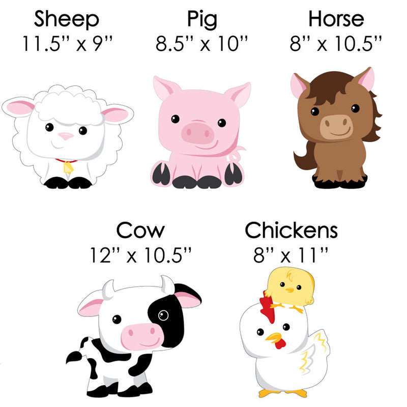 Farm Animals - Barnyard Lawn Decorations - Outdoor Baby Shower or Birthday Party Yard Decorations - 10 Piece