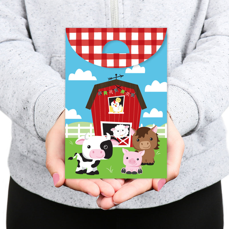 Farm Animals - Barnyard Baby Shower or Birthday Gift Favor Bags - Party Goodie Boxes - Set of 12