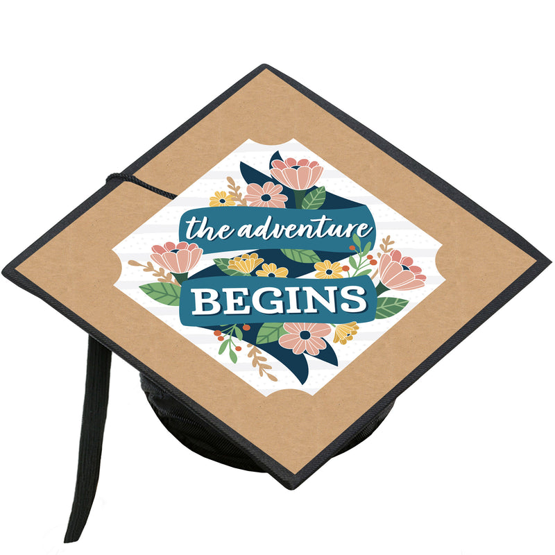 Floral Grad - Graduation Cap Decorations Kit - Grad Cap Cover