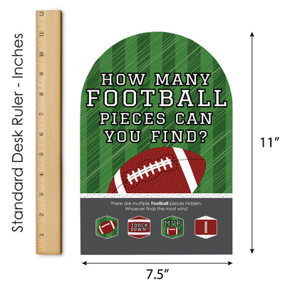 End Zone - Football - Baby Shower or Birthday Party Scavenger Hunt - 1 Stand and 48 Game Pieces - Hide and Find Game
