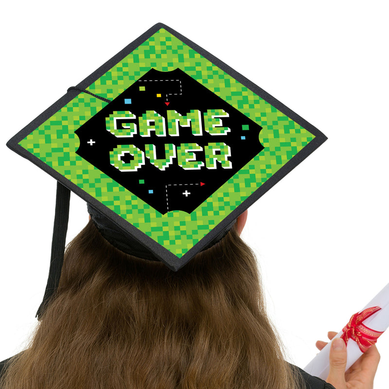 Game Over - Video Game Graduation Cap Decorations Kit - Grad Cap Cover