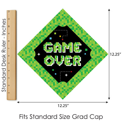 Game Over - Video Game Graduation Cap Decorations Kit - Grad Cap Cover