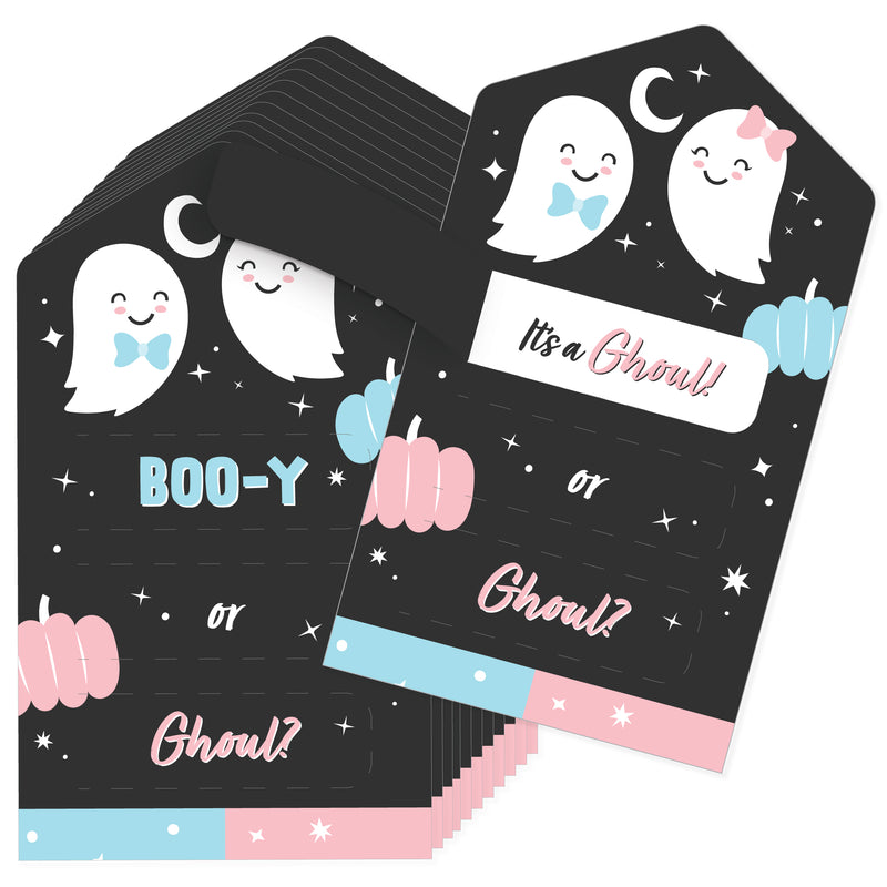 Girl Boo-y or Ghoul - Party Game Pickle Cards - Halloween Gender Reveal Pull Tabs - Set of 12
