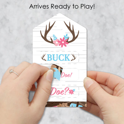 Girl Buck or Doe - Party Game Pickle Cards - Hunting Gender Reveal Pull Tabs - Set of 12