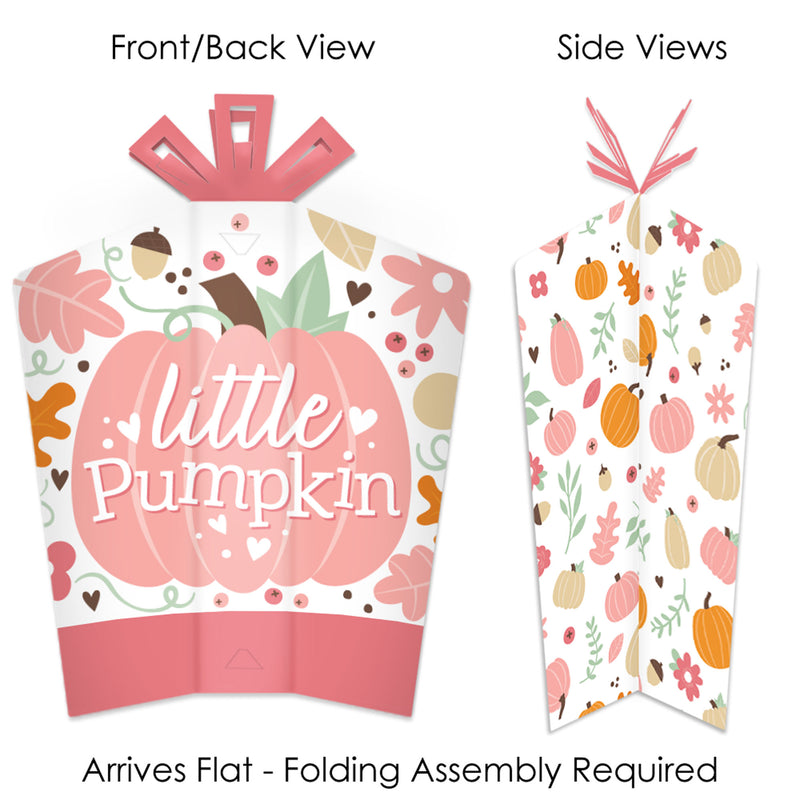 Girl Little Pumpkin - Table Decorations - Fall Birthday Party or Baby Shower Fold and Flare Centerpieces - 10 Count