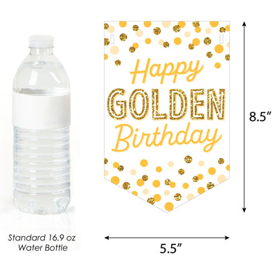Personalized Golden Birthday - Custom Birthday Party Bunting Banner and Decorations - Happy Birthday Custom Name Banner