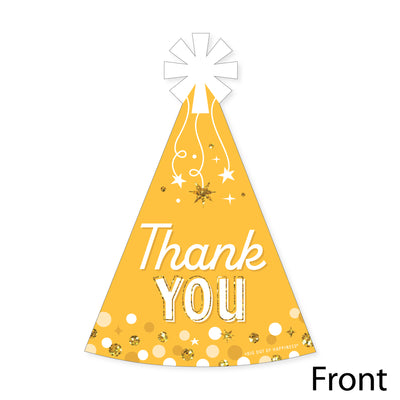 Golden Birthday - Shaped Thank You Cards - Happy Birthday Party Thank You Note Cards with Envelopes - Set of 12