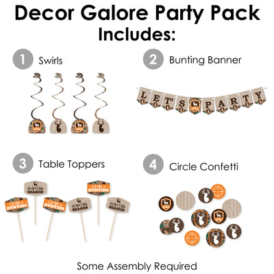 Gone Hunting - Deer Hunting Camo Baby Shower or Birthday Party Supplies Decoration Kit - Decor Galore Party Pack - 51 Pieces