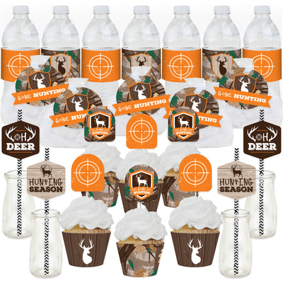 Gone Hunting - Deer Hunting Camo Baby Shower or Birthday Party Favors and Cupcake Kit - Fabulous Favor Party Pack - 100 Pieces