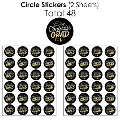 Goodbye High School, Hello College - Mini Candy Bar Wrappers, Round Candy Stickers and Circle Stickers - Graduation Party Candy Favor Sticker Kit - 304 Pieces