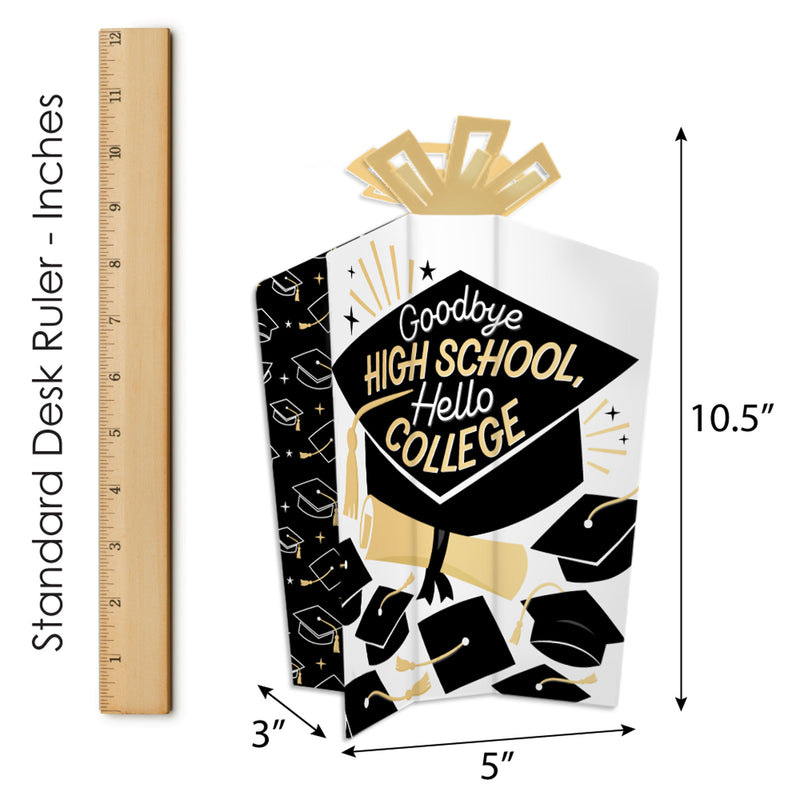 Goodbye High School, Hello College - Table Decorations - Graduation Party Fold and Flare Centerpieces - 10 Count
