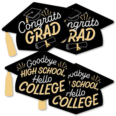 Goodbye High School, Hello College - Grad Cap Decorations DIY Graduation Party Essentials - Set of 20