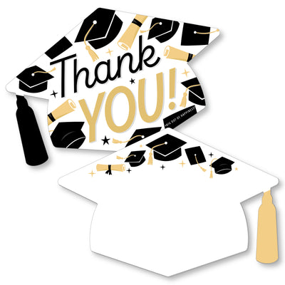 Goodbye High School, Hello College - Shaped Thank You Cards - Graduation Party Thank You Note Cards with Envelopes - Set of 12