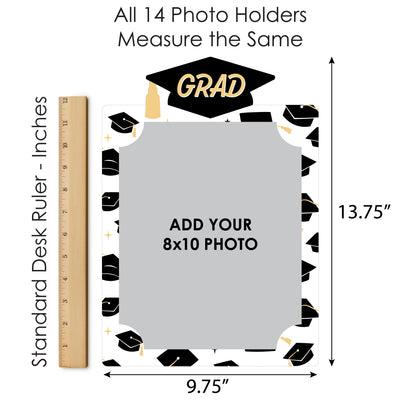 Goodbye High School, Hello College - 8 x 10 inches K-12 School Photo Holder - DIY Graduation Party Decor - Picturific Display