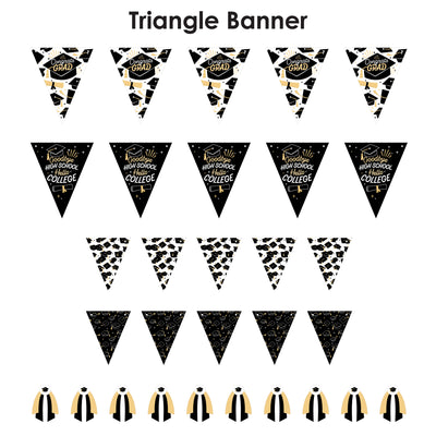 Goodbye High School, Hello College - DIY Graduation Party Pennant Garland Decoration - Triangle Banner - 30 Pieces