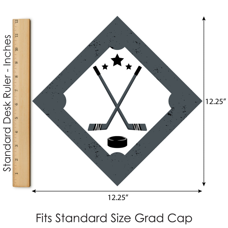 Grad Hockey - Graduation Cap Decorations Kit - Grad Cap Cover