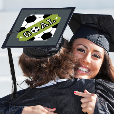 Grad Soccer - Graduation Cap Decorations Kit - Grad Cap Cover