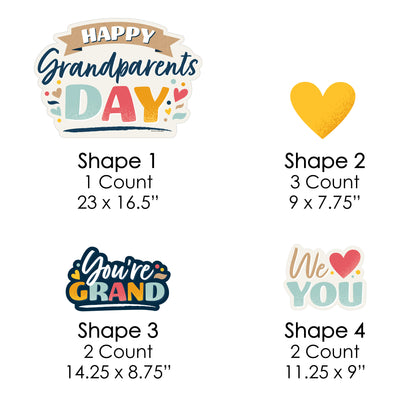 Happy Grandparents Day - Yard Sign and Outdoor Lawn Decorations - Grandma & Grandpa Party Yard Signs - Set of 8