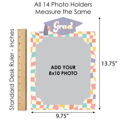 Groovy Grad - 8 x 10 inches K-12 School Photo Holder - DIY Hippie Graduation Party Decor - Picturific Display