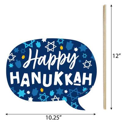 Funny Hanukkah Menorah - Chanukah Holiday Party Photo Booth Props Kit - 10 Piece